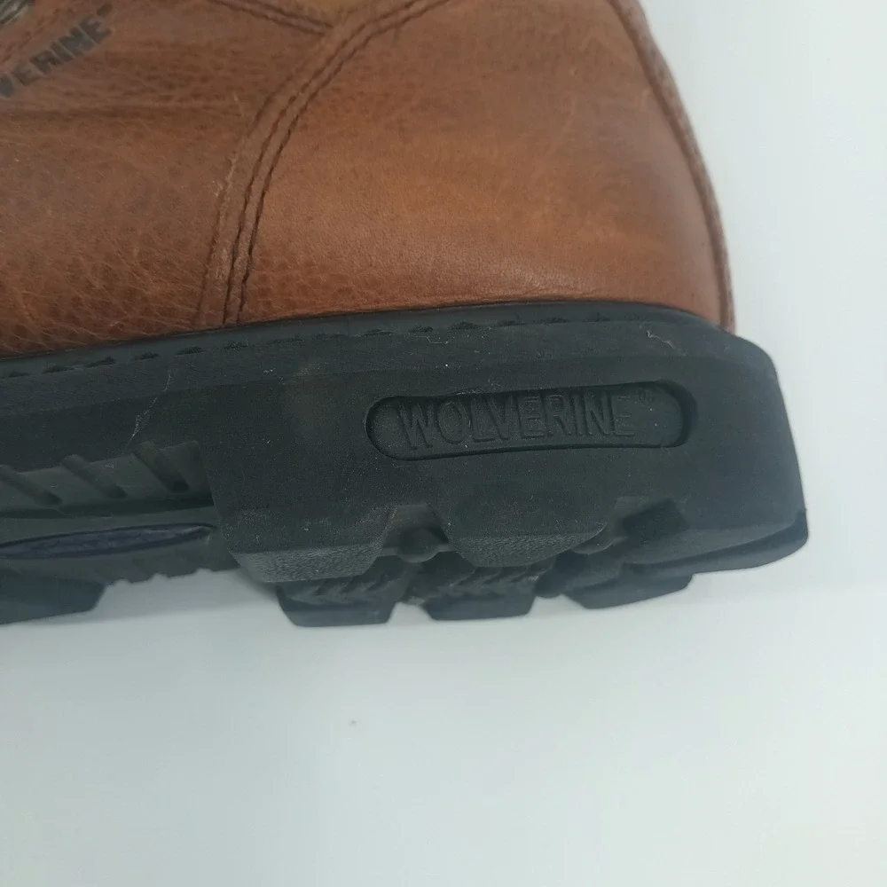 Wolverine Mens Brown Leather 6 Inch Work Boot Lace Up Utility Steel Toe Sz 10EW